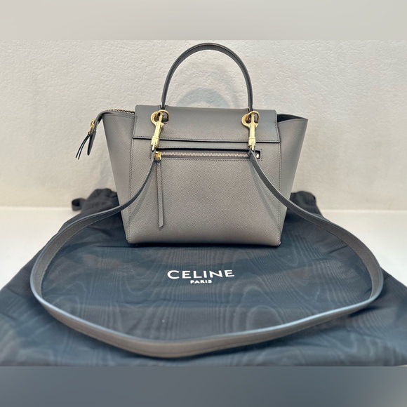 ❤️SOLD❤️ Auth CELINE Micro Grey Belt Bag in Grained Leather 9 x 8 IN - Picture 4 of 16
